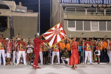 (Rio de Janeiro 'daki Marques da Sapucai' de Samba School Academicos do Salgueiro 'nun teknik geçit töreni. Rio de Janeiro Özel Karnaval Grubu 'ndan Akademisyenler do Salgueiro Samba Okulu teknik geçit töreni için Sapucai' ye döndüler.