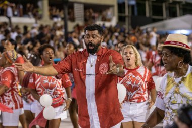 (Rio de Janeiro 'daki Marques da Sapucai' de Samba School Academicos do Salgueiro 'nun teknik geçit töreni. Rio de Janeiro Özel Karnaval Grubu 'ndan Akademisyenler do Salgueiro Samba Okulu teknik geçit töreni için Sapucai' ye döndüler.