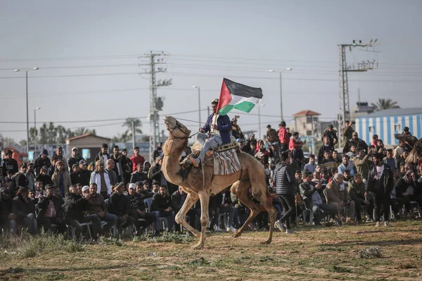 Dia Terra Celebrado Gaza Palestina Março 2022 Gaza Palestina Palestinos — Fotografia de Stock