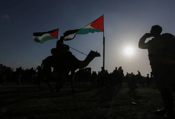 Den Země Slaví Gaze Palestině Března 2022 Gaza Palestina Palestinci — Stock fotografie