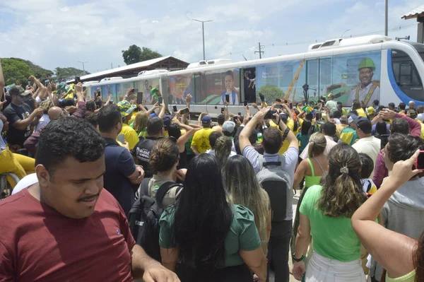 Der Brasilianische Präsident Jair Bolsonaro Bei Der Einweihung Eines Bahnhofs — Stockfoto