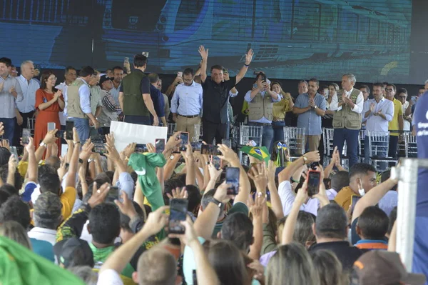 Brezilya Cumhurbaşkanı Jair Bolsonaro Parnamirim Rio Grande Norte Eyaletinde Bir — Stok fotoğraf