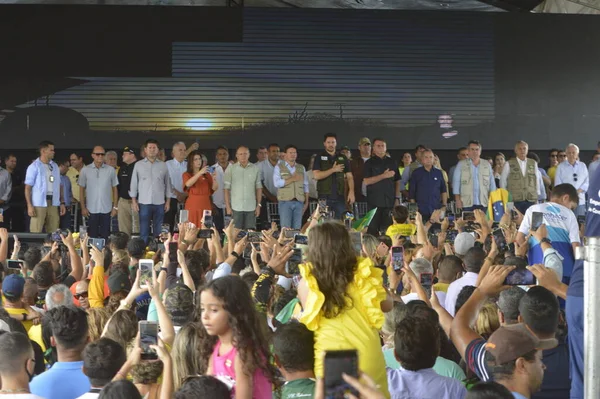 Brezilya Cumhurbaşkanı Jair Bolsonaro Parnamirim Rio Grande Norte Eyaletinde Bir — Stok fotoğraf