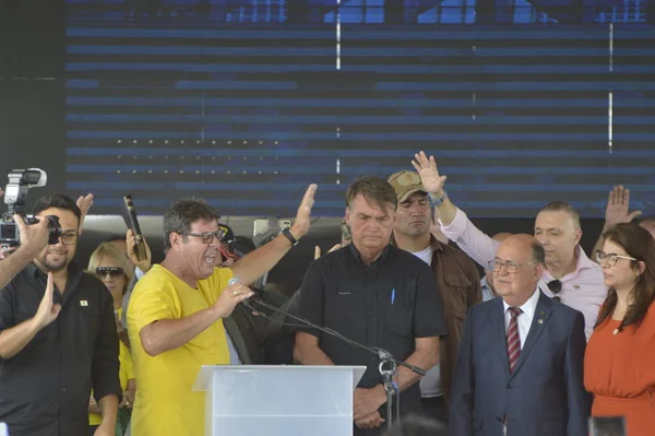 Presidente Brasileño Jair Bolsonaro Durante Inauguración Una Estación Tren Parnamirim —  Fotos de Stock