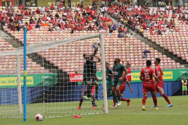 Amazonense Futbol Şampiyonası - Finaller: Manaus ve Princesa do Solimoes: 30 Mart 2022, Manaus, Amazonas, Brezilya: Manaus ve Princesa do Solimoes arasındaki futbol maçı, Amazonense Futbol Şampiyonası 'nın ilk çarpışması için geçerlidir.