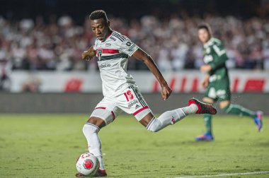 Paulista Futbol Şampiyonası Finalleri Sao Paulo ve Palmeiras. 30 Mart 2022, Sao Paulo, Brezilya: Morumbi Stadyumu 'nda yapılan Paulista Futbol Şampiyonası' nın ilk karşılaşması için geçerli olan Sao Paulo ve Palmeiras arasındaki futbol maçı