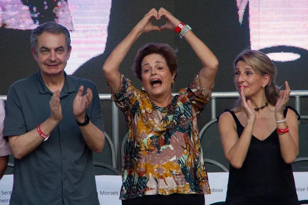 Бывший Президент Лула Принимает Участие Международной Встрече Государственном Университете Рио — стоковое фото
