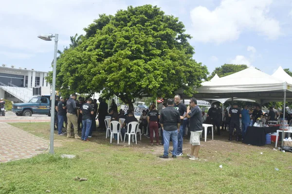 Des Policiers Criminels Protestent Devant Bureau Gouverneur Natal Pour Des — Photo