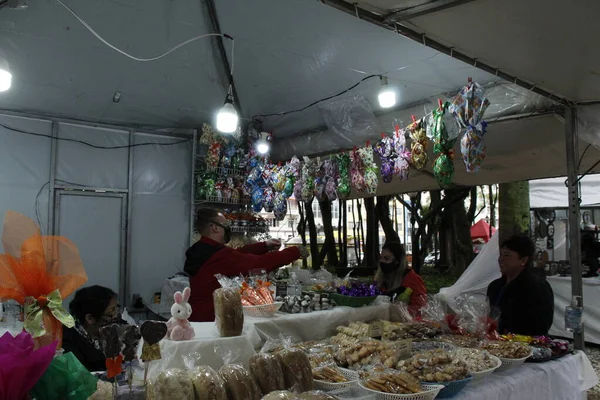 Feria Especial Pascua Celebra Centro Curitiba Abril 2022 Curitiba Paraná —  Fotos de Stock