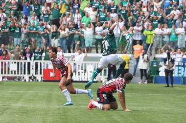 Paulista Futbol Şampiyonası - Finaller: Palmeiras Sao Paulo 'ya karşı. 3 Nisan 2022, Sao Paulo, Brezilya: Sao Paulo 'daki Allianz Parque Stadyumu' nda yapılan Paulista Futbol Şampiyonası finali için geçerli olan Palmeiras ile Sao Paulo arasında futbol maçı