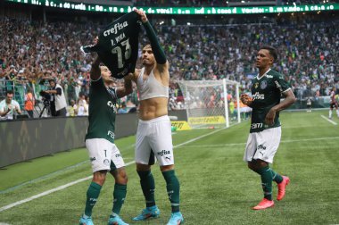 Paulista Futbol Şampiyonası - Finaller: Palmeiras Sao Paulo 'ya karşı. 3 Nisan 2022, Sao Paulo, Brezilya: Sao Paulo 'daki Allianz Parque Stadyumu' nda yapılan Paulista Futbol Şampiyonası finali için geçerli olan Palmeiras ile Sao Paulo arasında futbol maçı