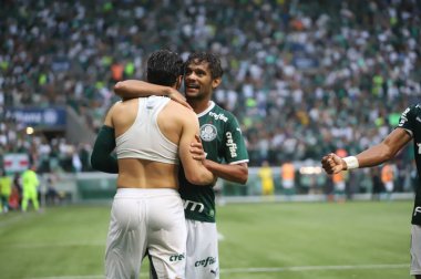 Paulista Futbol Şampiyonası - Finaller: Palmeiras Sao Paulo 'ya karşı. 3 Nisan 2022, Sao Paulo, Brezilya: Sao Paulo 'daki Allianz Parque Stadyumu' nda yapılan Paulista Futbol Şampiyonası finali için geçerli olan Palmeiras ile Sao Paulo arasında futbol maçı