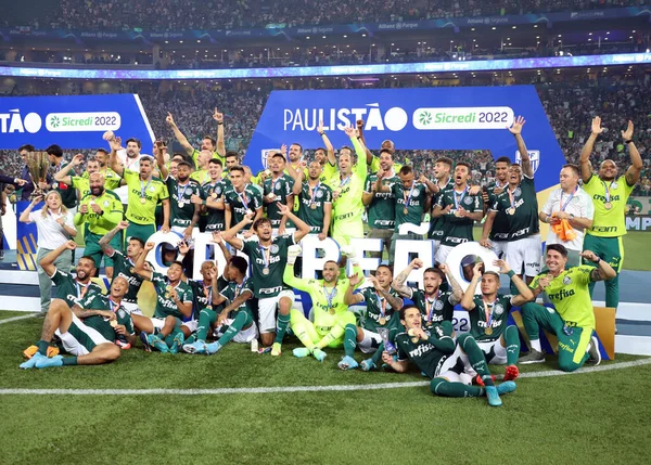 Campeonato Paulista Futebol Finais Palmeiras São Paulo Abril 2022 São — Fotografia de Stock