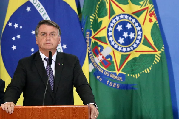 Bolsonaro Állam Minisztereinek Beiktatása Búcsúztatása 2022 Március Brazília Szövetségi Körzet — Stock Fotó