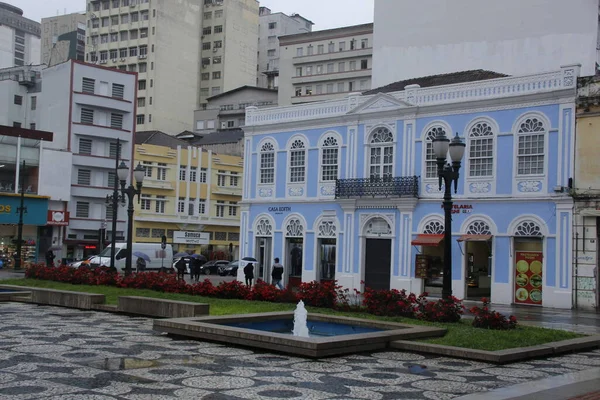 Kall Och Regnig Eftermiddag Staden Curitiba April 2022 Curitiba Parana — Stockfoto