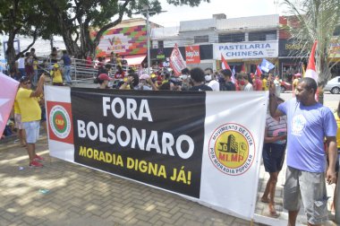 Göstericiler, Brezilya Cumhurbaşkanı Jair Bolsonaro 'nun Natal' daki hükümetini protesto ediyorlar. 9 Nisan 2022, Natal, Rio Grande do Norte, Brezilya: Göstericiler Brezilya Cumhurbaşkanı Jair Bolsonaro 'nun hükümetini protesto ettiler 