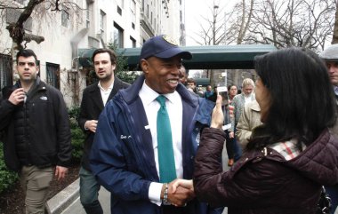 New York Belediye Başkanı Eric Adams 'ın COVID-19 testi pozitif çıktı. 10 Nisan 2022, New York, ABD: New York Belediye Başkanı Eric Adams 'ın COVID-19 testi pozitif çıktı. 