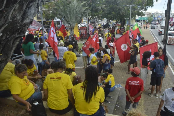 Manifestantes Protestam Contra Governo Presidente Brasileiro Jair Bolsonaro Natal Abril — Fotografia de Stock