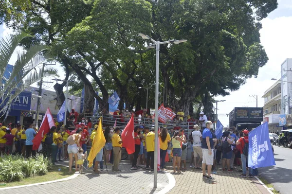 Demonstratörer Protesterar Mot Den Brasilianska Presidenten Jair Bolsonaros Regering Natal — Stockfoto