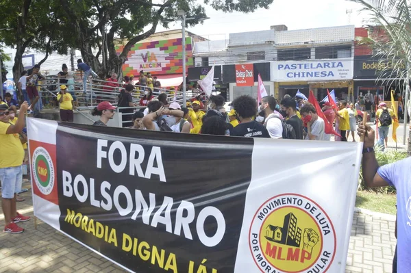 Manifestantes Protestan Contra Gobierno Del Presidente Brasileño Jair Bolsonaro Natal — Foto de Stock