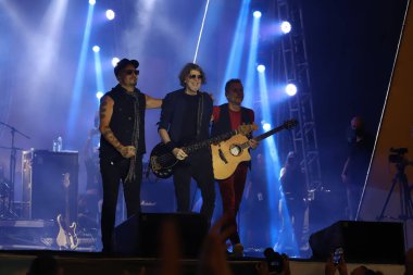 Brezilyalı grup Titas 'ın Sao Paulo' da Rock Brazil 'de 40 Yıl gösterisi. 10 Nisan 2022, Sao Paulo, Brezilya: Brezilyalı grup Titas 'ın, müzisyen Branco Mello' nun katılımıyla, Rock Brazil 40 Yıl Müzik Festivali 'nde