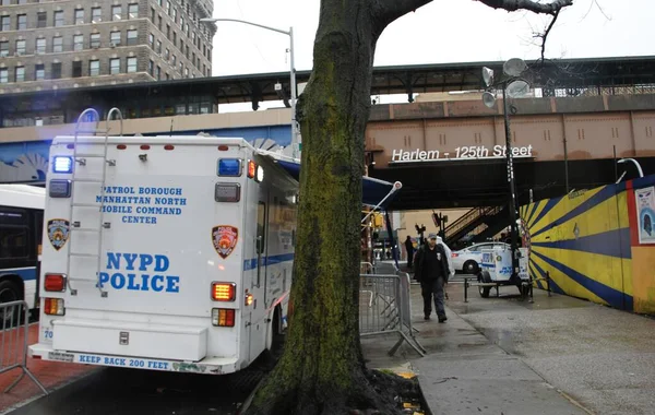Centro Mando Patrulla Policial Estableció Harlem Para Combatir Crimen Los — Foto de Stock