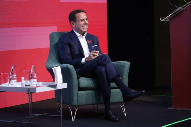 Sao Paulo Joao Doria 'nın eski valisi ile İş Liderleri Grubu' nda öğle yemeği tartışması. 11 Nisan 2022, Sao Paulo, Brezilya: Sao Paulo 'nun eski valisi Joao Doria Lide' de bir tartışmaya katıldı (İş Liderleri Grubu))