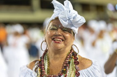 Rio de Janeiro Karnavalı için Unidos Viradouro 'nun teknik provaları. 10 Nisan 2022, Rio de Janeiro, Brezilya: Unidos do Viradouro, 2020 karnavalı şampiyonu, Sapucai 'deki teknik provaların sezonunu Pazar günü sona erdirdi (10).)