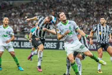 Libertadores Futbol Kupası - Grup Sahnesi: Atletico-MG, Amerika-MG 'ye karşı. 13 Nisan 2022, Belo Horizonte, Minas Gerais, Brezilya: Atletico-MG ve Amerika-MG arasındaki futbol maçı, Mineirao Stadyum 2022' de düzenlenen Libertadores Futbol Kupası 'nın grup aşaması için geçerli.