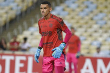 Libertadores Futbol Kupası - Grup aşaması: Flamengo Talleres 'e karşı (Arjantin). 12 Nisan 2022, Rio de Janeiro, Brezilya: Flamengo ve Talleres (Arjantin) arasındaki futbol maçı, Libertadores Futbol Kupası H Grubu 'nun ikinci turu için geçerlidir.