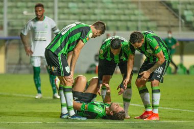 Brezilya Futbol Şampiyonası: Amerika-MG ve Juventude. Abril 16, 2022, Belo Horizonte, Minas Gerais, Brezilya: Brezilya Futbol Şampiyonası 'nın ikinci turu için geçerli olan Amerika-MG ve Juventude arasındaki futbol maçı