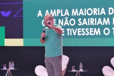 Sao Paulo 'da Favela 2022 Fuarı. 15 Nisan 2022, Sao Paulo, Brezilya: 15-17 Nisan tarihleri arasında, Expo Favela 'nın ilk baskısı gerçekleştirilir, sergi sahipleri varoşlardan girişimciler ve girişimcilerdir.