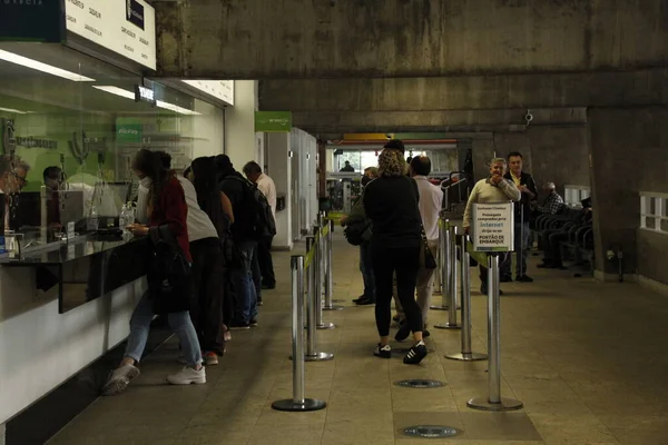 Passagerare Rörelse Curitiba Busstation Påsken Semester April 2022 Curitiba Parana — Stockfoto