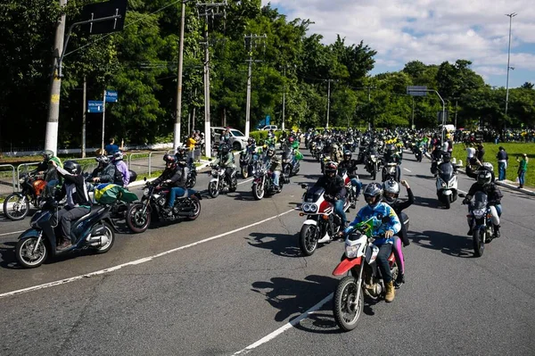 Brazilian President Participates Good Friday Motorcycle Ride Sao Paulo April — Stock Photo, Image