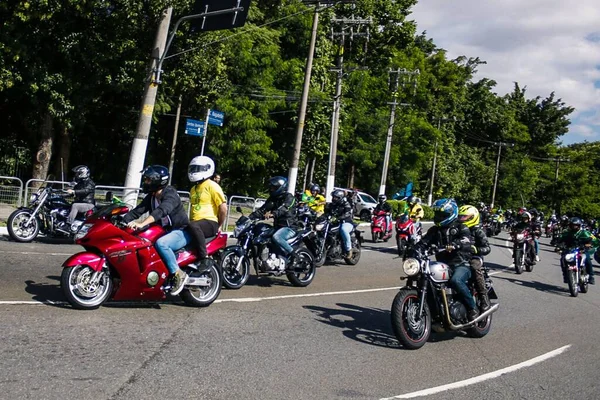 Président Brésilien Participe Une Course Motos Vendredi Saint Sao Paulo — Photo