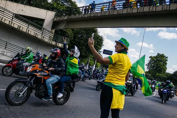 Brasiliens Präsident Nimmt Einer Karfreitagsfahrt Sao Paulo Teil April 2022 — Stockfoto