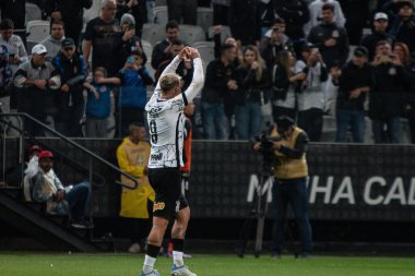 Brezilya Futbol Şampiyonası: Korintliler ve Avai. 16 Nisan 2022, Sao Paulo, Brezilya: Sao Paulo 'daki Neo Quimia Arena Stadyumu' nda 2022 Brezilya Futbol Şampiyonası 'nın ikinci turu için geçerli olan Corinthians ve Avai arasındaki futbol maçı