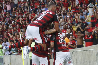 Brezilya Futbol Şampiyonası: Flamengo Sao Paulo 'ya karşı. 17 Nisan 2022, Rio de Janeiro, Brezilya: Brezilya 'daki Maracana Stadyumu' nda düzenlenen Brezilya Futbol Şampiyonası 'nın ikinci turu için geçerli olan Flamengo ve Sao Paulo arasındaki futbol maçı