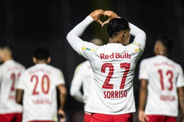 Brezilya Futbol Şampiyonası: Red Bull Bragantino Atletico-GO 'ya karşı. 17 Nisan 2022, Braganca Paulista, Sao Paulo, Brezilya: Brezilya Futbol Şampiyonası 'nın ikinci turu için geçerli olan RB Bragantino ve Atletico-GO arasındaki futbol maçı