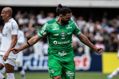 Brezilya Futbol Şampiyonası: Santos Coritiba 'ya karşı. 17 Nisan 2022, Santos, Sao Paulo, Brezilya: Brezilya 'nın Vila Belmiro Stadyumu' nda düzenlenen Brezilya Futbol Şampiyonası 'nın ikinci turu için geçerli olan Santos ve Coritiba arasındaki futbol maçı