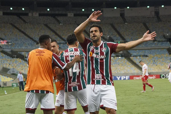 巴西足球杯第三阶段 Fluminense对Vila Nova 2022年4月19日 Fluminense和Vila Nova Go之间的足球比赛在里约热内卢马拉卡纳体育场举行 有效期为巴西足球杯第三阶段 — 图库照片