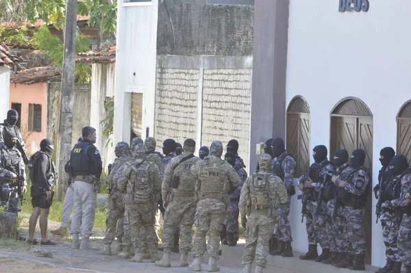 Police Operation Arrests Suspects Drug Trafficking Mosquito Community Natal April — ストック写真