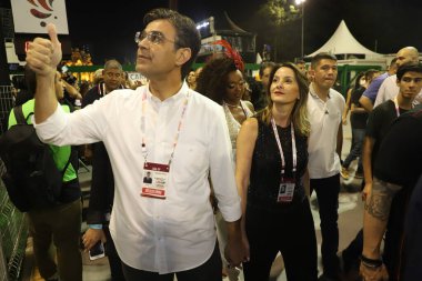 (INT) Sao Paulo Karnavalı Özel Grubu: Sao Paulo Valisi ve Belediye Başkanı Anhembi Sambadrome 'un kapılarını Samba Okul Geçitleri için açtı. 22 Nisan 2022, Sao Paulo, Brezilya Sao Paulo Belediye Başkanı Ricardo Nunes ve Vali Rodrigo Garcia