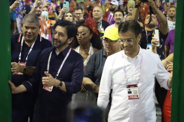 (INT) Sao Paulo Karnavalı Özel Grubu: Sao Paulo Valisi ve Belediye Başkanı Anhembi Sambadrome 'un kapılarını Samba Okul Geçitleri için açtı. 22 Nisan 2022, Sao Paulo, Brezilya Sao Paulo Belediye Başkanı Ricardo Nunes ve Vali Rodrigo Garcia