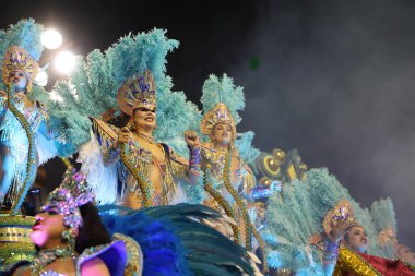 Sao Paulo Karnaval Özel Grubu: Akademik Alay do Tucuruvi Samba Okulu. 22 Nisan 2022, Sao Paulo, Brezilya: Akademicos do Tucuruvi samba okulu geçit töreni Sao Paulo Karnaval Özel Grubu, Anhembi Sambadrome