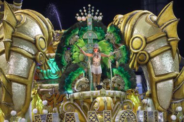 Sao Paulo Karnaval Özel Grubu: Mancha Verde Samba Okulu Geçidi. 23 Nisan 2022, Sao Paulo, Brezilya: Mancha Verde samba okulu geçit töreni Sao Paulo Karnaval Özel Grubu, Anhembi Sambadrome