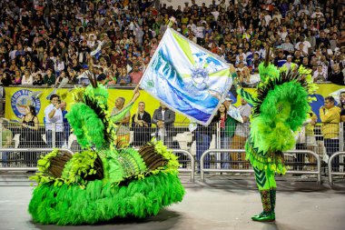 Sao Paulo Karnaval Özel Grubu: Mancha Verde Samba Okulu Geçidi. 23 Nisan 2022, Sao Paulo, Brezilya: Mancha Verde samba okulu geçit töreni Sao Paulo Karnaval Özel Grubu, Anhembi Sambadrome