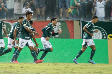 Brezilya Futbol Şampiyonası: Palmeiras ve Corinthians. 23 Nisan 2022, Barueri, Sao Paulo, Brezilya: Palmeiras ve Corinthians arasındaki futbol maçı, Arena Barueri stadyumunda düzenlenen Brezilya Futbol Şampiyonası 'nın üçüncü turu için geçerlidir.