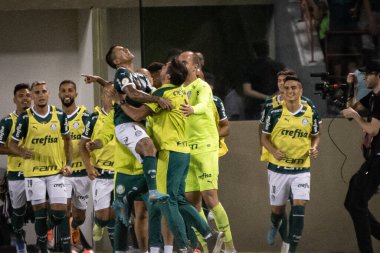 Brezilya Futbol Şampiyonası: Palmeiras ve Corinthians. 23 Nisan 2022, Barueri, Sao Paulo, Brezilya: Palmeiras ve Corinthians arasındaki futbol maçı, Arena Barueri stadyumunda düzenlenen Brezilya Futbol Şampiyonası 'nın üçüncü turu için geçerlidir.