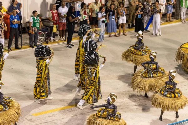 Carnaval Río Janeiro Grupo Acceso Desfile Escuela Samba Imperio Tijuca —  Fotos de Stock